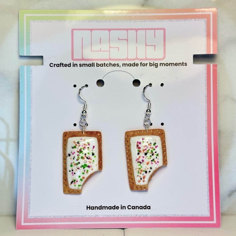 Bitten Pumpkin Pie Pop-Tart - Handmade Earrings